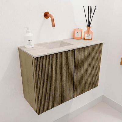 Toiletmeubel Mondiaz Joya Dlux | 60 cm | Meubelkleur Dusk | Faye wastafel Ostra Wasbak Links | Zonder kraangat(en)