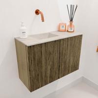 Toiletmeubel Mondiaz Joya Dlux | 60 cm | Meubelkleur Dusk | Faye wastafel Ostra Wasbak Links | Zonder kraangat(en)