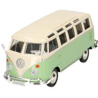 Modelauto Volkswagen T1 - Samba - groen - schaal 1:24 - schaalmodel speelgoed