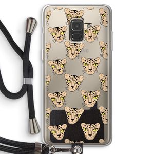 Tijger: Samsung Galaxy A8 (2018) Transparant Hoesje met koord