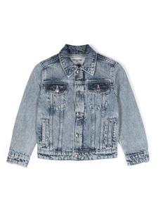 Zadig & Voltaire Kids chemise en jean à imprimé tête de mort - Bleu