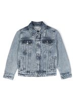 Zadig & Voltaire Kids chemise en jean à imprimé tête de mort - Bleu - thumbnail