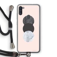 Marmeren cirkels: Samsung Galaxy A11 Transparant Hoesje met koord