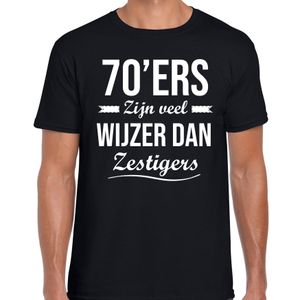 70 jaar verjaardags shirt / kleding 70ers zijn veel wijzer dan zestigers zwart voor heren 2XL  -