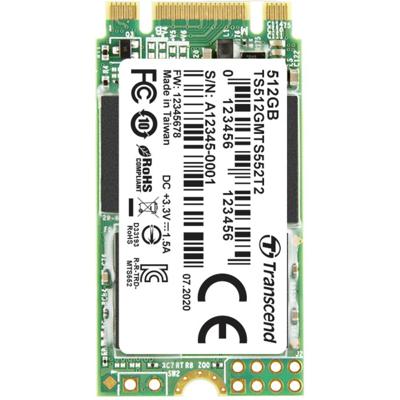 Transcend MTS552T2 512 GB NVMe/PCIe M.2 SSD 2242 harde schijf SATA 6 Gb/s Industrial TS512GMTS552T2