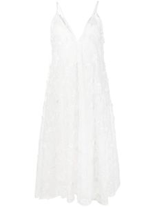 Agua By Agua Bendita robe mi-longue à fleurs brodées - Blanc