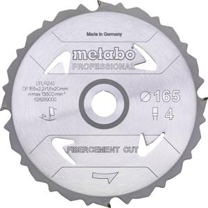 Metabo FIBERCEMENT CUT PROFESSIONAL 628289000 Cirkelzaagblad 165 x 20 x 1.6 mm Aantal tanden: 4 1 stuk(s)