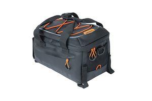Basil miles bagagedragertas - sportieve fietstas voor heren en dames - zwart/oranje - waterdicht - 7 liter