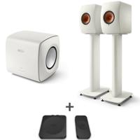 KEF Tweedekans: Combi Deal LS50 Wireless II + S2 stands + KC62 + KW1 - Wit/Wit