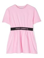 Dolce & Gabbana Kids robe à logo imprimé - Rose