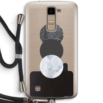 Marmeren cirkels: LG K10 (2016) Transparant Hoesje met koord