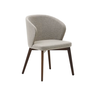 Kave Home Darice eetkamerstoel chenille Bruin walnoot