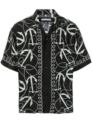 Neighborhood chemise à imprimé Anchor - Noir