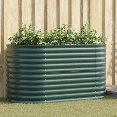 Verhoogde plantenbak Groen 160 x 80 x 81 cm Staal