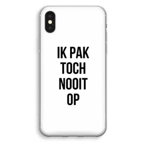 Ik pak nooit op: iPhone X Transparant Hoesje
