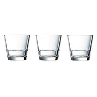 18x Stuks stapelbare waterglazen/drinkglazen 210 ml