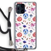 Bloemetjes: Oppo Find X3 Pro Transparant Hoesje met koord