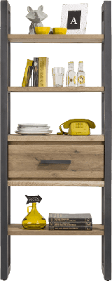 Happy@home Brooklyn boekenkast 75 cm - 1-lade + 5-niches
