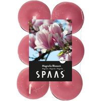 12x Geurtheelichtjes Magnolia Blossom/roze 4,5 branduren   -