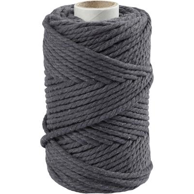 Creativ Company Macramé koord, l: 55 m, d 4 mm, grijs, 330 gr/ 1 rol