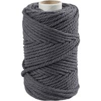 Creativ Company Macramé koord, l: 55 m, d 4 mm, grijs, 330 gr/ 1 rol