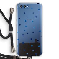 Blauwe stippen: Honor 10 Transparant Hoesje met koord