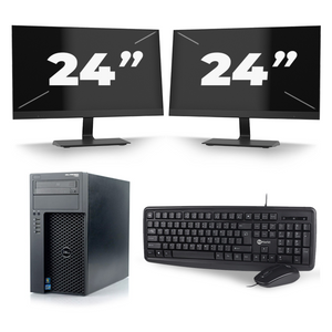 Dell Precision T1650 Micro Tower - Intel Core i5-2e Generatie - 8GB RAM - 256GB SSD - Windows 10 + 2x 24 inch Monitor
