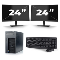 Dell Precision T1650 Micro Tower - Intel Core i3-2e Generatie - 8GB RAM - 256GB SSD - Windows 10 + 2x 24 inch Monitor