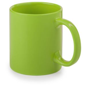 Koffie mokken/bekers - 1x - keramiek - glans - met oor - groen - 370 ml