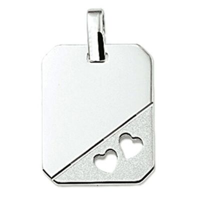 Graveerhanger Gestanste Hartjes 14 mm breed en 18 mm hoog