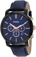 Horlogeband Fossil BQ2007 Leder Blauw 22mm