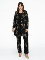 Yoek Pantalon LUREX FLOWER | Zwart | Maat 46/48