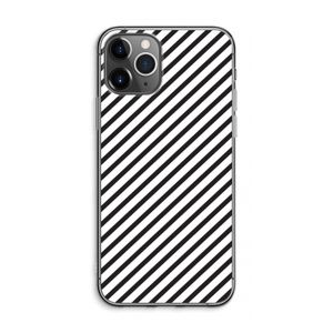 Strepen zwart-wit: iPhone 11 Pro Max Transparant Hoesje