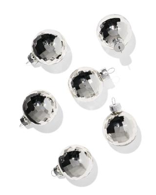 HEMA Kerstballen set disco - 6 stuks (zilver)
