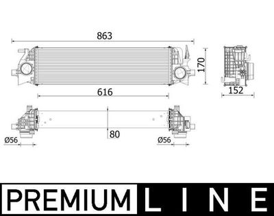 Intercooler, inlaatluchtkoeler CI554000P