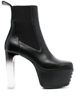 Rick Owens bottines en cuir à plateforme 145 mm - Noir