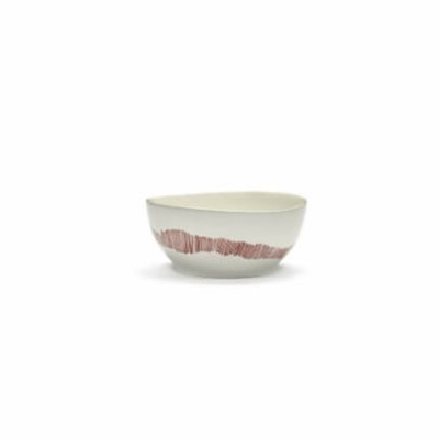 SERAX - Feast by Ottolenghi - Kom S 15x15cm wit Swirl-Stripes roo