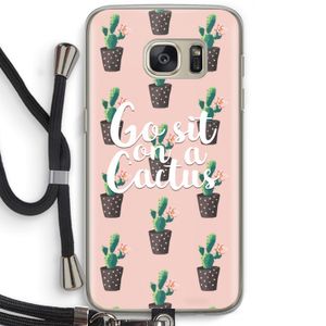Cactus quote: Samsung Galaxy S7 Transparant Hoesje met koord