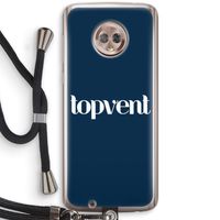 Topvent Navy: Motorola Moto G6 Transparant Hoesje met koord