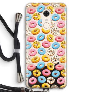 Pink donuts: Xiaomi Redmi 5 Transparant Hoesje met koord