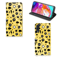 Mobiel BookCase Samsung Galaxy A70 Punk Geel