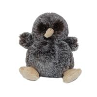 Knuffeldier Kiwi vogel - zachte pluche stof - donkergrijs - kwaliteit knuffels - 11 cm   -
