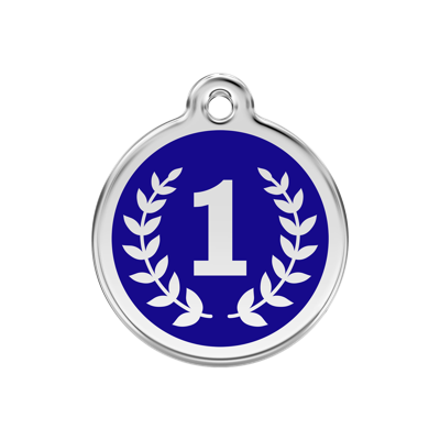 Winner Navy roestvrijstalen hondenpenning medium/gemiddeld dia. 3 cm - Reddingo