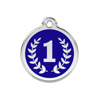 Winner Navy roestvrijstalen hondenpenning medium/gemiddeld dia. 3 cm - Reddingo