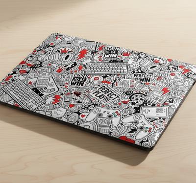 Laptop sticker gamer tekening skin