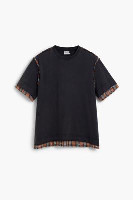 T-shirt met korte mouwen en stiksel details - BLACK - L