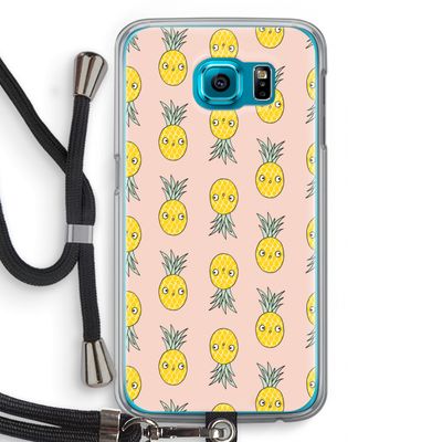 Ananas: Samsung Galaxy S6 Transparant Hoesje met koord