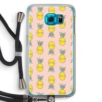 Ananas: Samsung Galaxy S6 Transparant Hoesje met koord