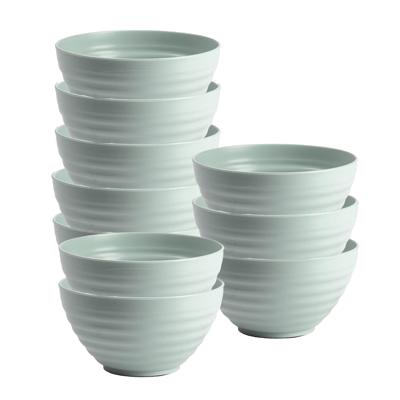 Plasticforte Soepkommen - 10x - D15 x H8 cm - groen - kunststof - onbreekbaar - servies