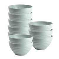 Plasticforte Soepkommen - 10x - D15 x H8 cm - groen - kunststof - onbreekbaar - servies